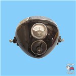 HEADLIGHT 8" FLAT OR CURVED GLASS AMMETER/ SWITCH (lucas copy)